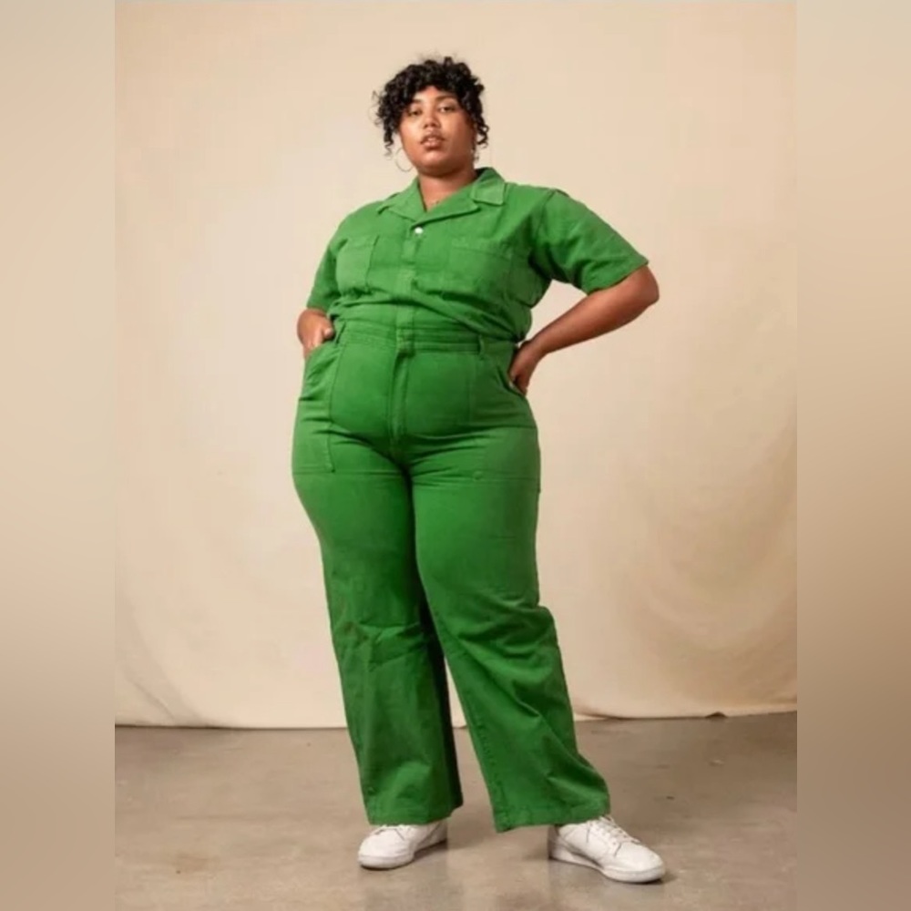 Big bud press emerald green short sleeve jumpsuit - discontinued color